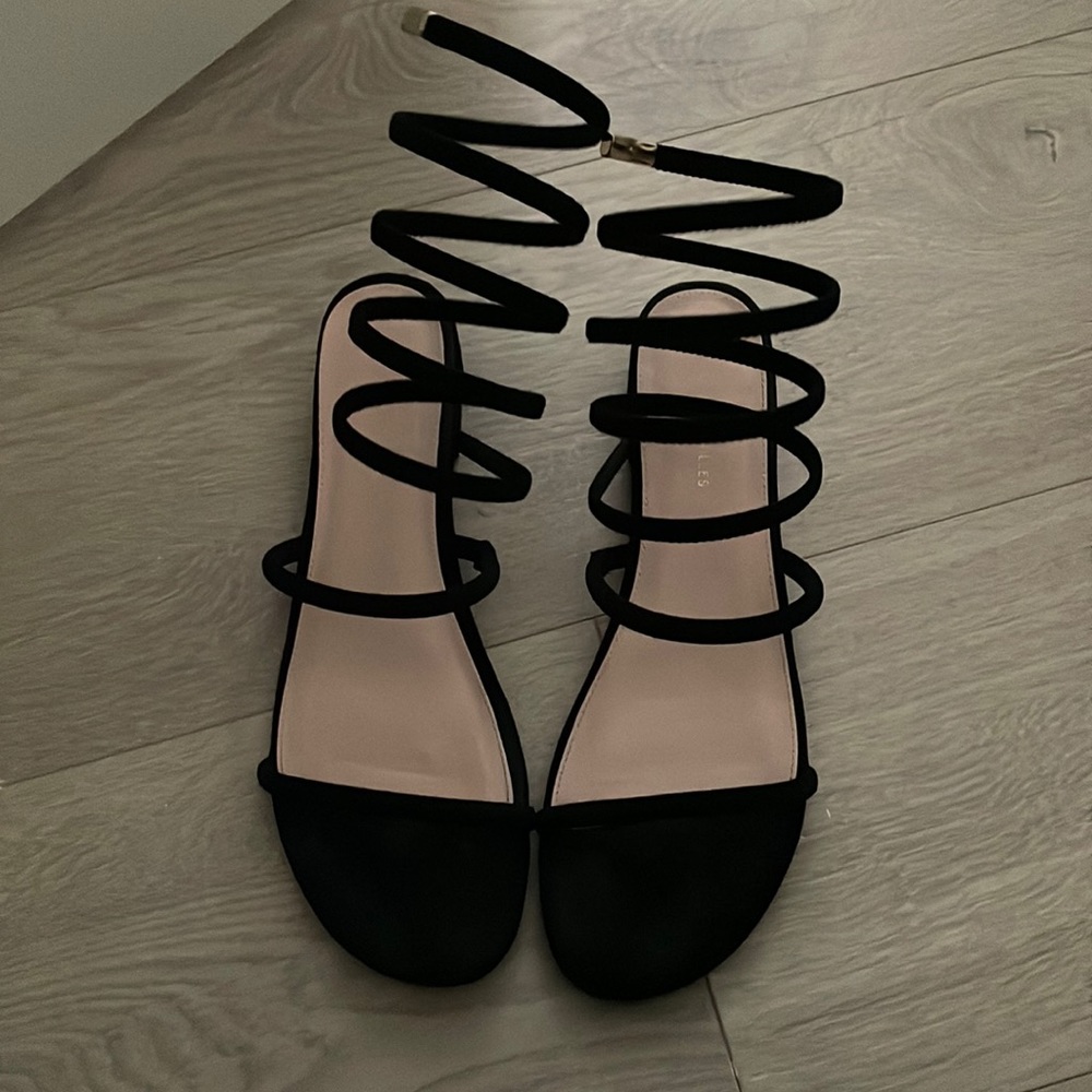 Avec Les Filles Caila Black Wrap Sandals 8.5